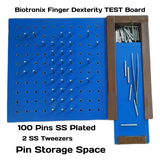 Biotronix Finger Dexterity TEST Board 100 pins with 2 Tweezers Occupational Therapy