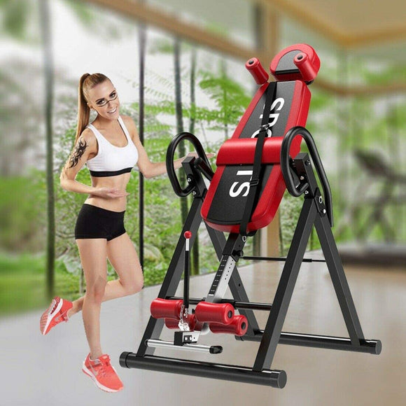 Biotronix Heavy Duty Physiotherapy Inversion Table Manual ( Mechanical ) for Spine Rehabilitation Back Pain Relief with Headrest & Adjustable Protective Belt