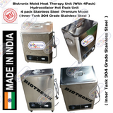 Biotronix Moist Heat Therapy Unit (With 4Pack) Hydrocollator Hot Pack Unit 4 pack Stainless Steel  Premium Model ( Inner Tank 304 Grade Stainless Steel  ) used in Physiotherapy and Rehabilitation Make In India