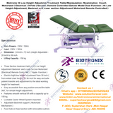 Biotronix Hi Low Height Adjustable Treatment Table/Manipulation Couch/Examination Table Motorized ( Electrical )3 Fold( Section )Remote Controlled Super Deluxe Model Triple Function ( Hi Low Height Adjustment,Backrest and Lower Section Motorized)