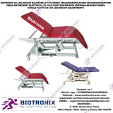 Biotronix Hi Low Height Adjustable Treatment Table/Manipulation Couch/Examination Table Motorized ( Electrical ) 3 Fold ( Section )Remote Controlled Deluxe Model Dual Function ( Hi Low Height Adjustment and Backrest Adjustment Motorized )
