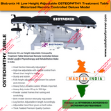 Biotronix Hi Low Height Adjustable Osteopathy Treatment Table Motorized Remote Controlled Deluxe Model used in Physiotherapy and Rehabilitation Make in India