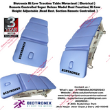 Biotronix Hi Low Traction Table Motorized ( Electrical ) Remote Controlled Deluxe Model Dual Function ( Hi Low Height Adjustable and Head Rest Remote Controlled  )  used in Physiotherapy and Rehabilitation Make in India 3 Year Motor warranty