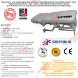 Biotronix Hi Low Height Adjustable Treatment Table/Manipulation Couch/Examination Table Motorized ( Electrical ) 2 fold ( Section )Remote Controlled Premium Model Dual Function ( Hi Low  and Remote Controlled Backrest Adjustment ) used in Physiotherapy