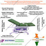 Biotronix Hi Low Height Adjustable Treatment Table/Manipulation Couch/Examination Table Motorized ( Electrical )3 Fold( Section )Remote Controlled Super Deluxe Model Triple Function ( Hi Low Height Adjustment,Backrest and Lower Section Motorized)