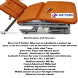 Biotronix Multi Section ( 5 Section ) HI-LOW Postural Drainage Table ( Motorized ) Electrical Dual Function ( Height Adjustable Motorized and Postural Drainage Control) used in Physiotherapy and Rehabilitation
