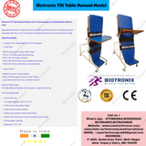 Biotronix Tilt Table Manual Model used in Physiotherapy and Rehabilitation Make in India
