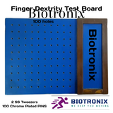 Biotronix Finger Dexterity TEST Board 100 pins with 2 Tweezers Occupational Therapy