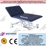 ﻿﻿Biotronix Hi Low Height Adjustable Bobath Table Motorized ( Electrical ) Dual Section Single Function ( From Wheel chair Height to Maximum Motorized )  used in Physiotherapy and Rehabilitation