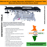 Biotronix Hi Low Height Adjustable Osteopathy Treatment Table Motorized Remote Controlled Deluxe Model used in Physiotherapy and Rehabilitation Make in India