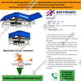 Biotronix Hi Low Height Adjustable Treatment Table/Manipulation Couch/Examination Table Motorized ( Electrical ) 3 Fold ( Section )Remote Controlled Deluxe Model Dual Function(Hi Low Height Adjustment and Center Elevation Motorized)used in Physiotherapy