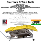 Biotronix D Trac Hi Low Height Adjustable Traction Table Motorized ( Electrical ) Remote Controlled Basic Model Single Function ( Hi Low )  used in Physiotherapy and Rehabilitation Make in India with 3 Year Motor Warranty