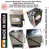 Biotronix Moist Heat Therapy Unit (With 4Pack) Hydrocollator Hot Pack Unit 4 pack Stainless Steel  Premium Model ( Inner Tank 304 Grade Stainless Steel  ) used in Physiotherapy and Rehabilitation Make In India