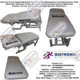 Biotronix Hi Low Height Adjustable Treatment Table/Manipulation Couch/Examination Table Motorized ( Electrical ) 2 fold ( Section )Remote Controlled Premium Model Dual Function ( Hi Low  and Remote Controlled Backrest Adjustment ) used in Physiotherapy