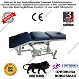 Biotronix Hi Low Height Adjustable Treatment Table/Manipulation Couch/Examination Table Motorized ( Electrical ) 3 Fold ( Section )Remote Controlled Basic Model Single Function ( Hi Low Height Adjustment ) used in Physiotherapy and Rehabilitation
