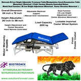 Biotronix Hi Low Height Adjustable Treatment Table/Manipulation Couch/Examination Table Motorized ( Electrical ) 3 Fold ( Section )Remote Controlled Deluxe Model Dual Function(Hi Low Height Adjustment and Center Elevation Motorized)used in Physiotherapy