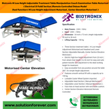 Biotronix Hi Low Height Adjustable Treatment Table/Manipulation Couch/Examination Table Motorized ( Electrical ) 3 Fold ( Section )Remote Controlled Deluxe Model Dual Function(Hi Low Height Adjustment and Center Elevation Motorized)used in Physiotherapy